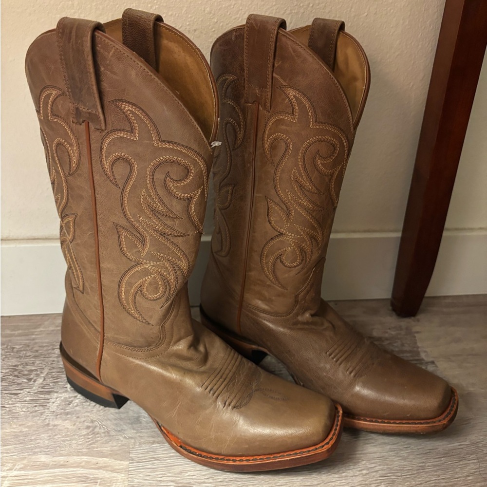 Shyanne Tan Leather Heeled Boots